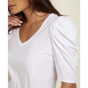 Nation LTD Size XS Jillian Bold Shoulder V-Neck Top White